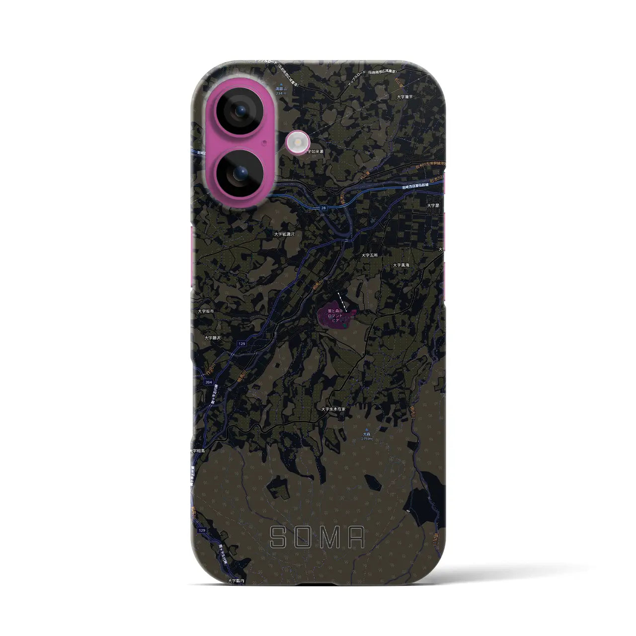 【相馬(青森県)】地図柄iPhoneケース(バックカバータイプ)