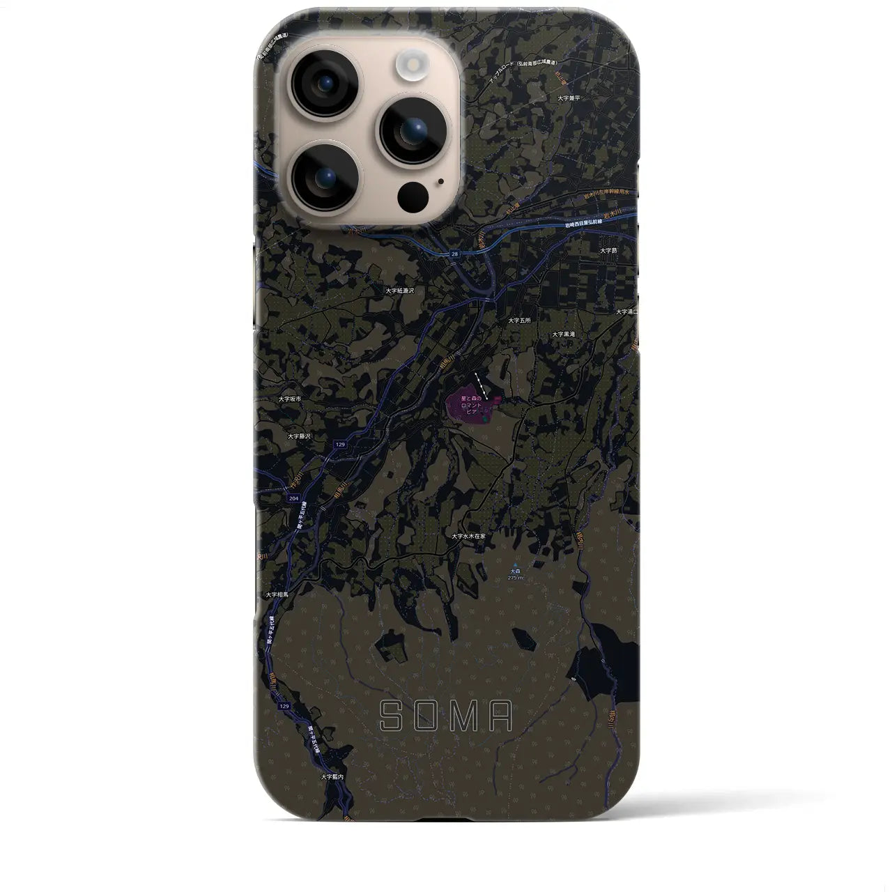 【相馬(青森県)】地図柄iPhoneケース(バックカバータイプ)