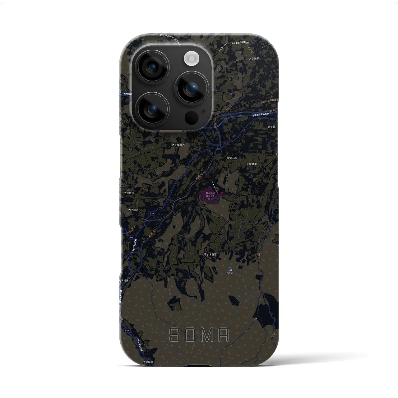 【相馬(青森県)】地図柄iPhoneケース(バックカバータイプ)