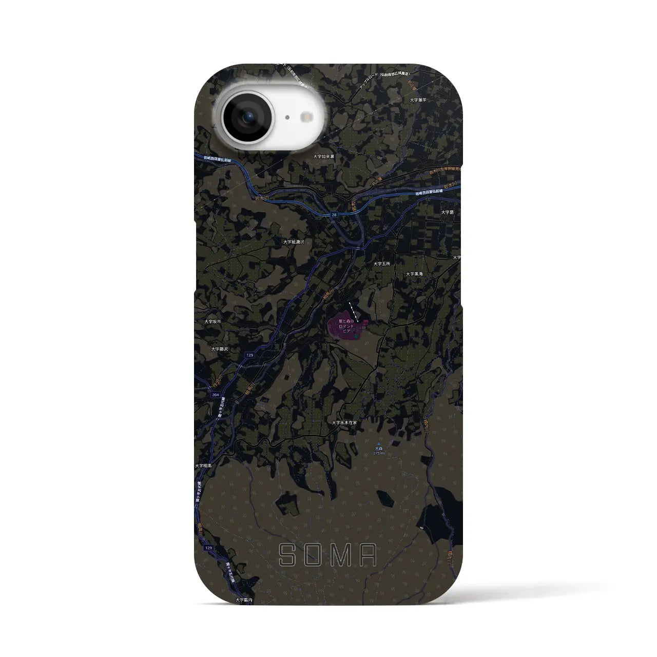 【相馬(青森県)】地図柄iPhoneケース(バックカバータイプ)