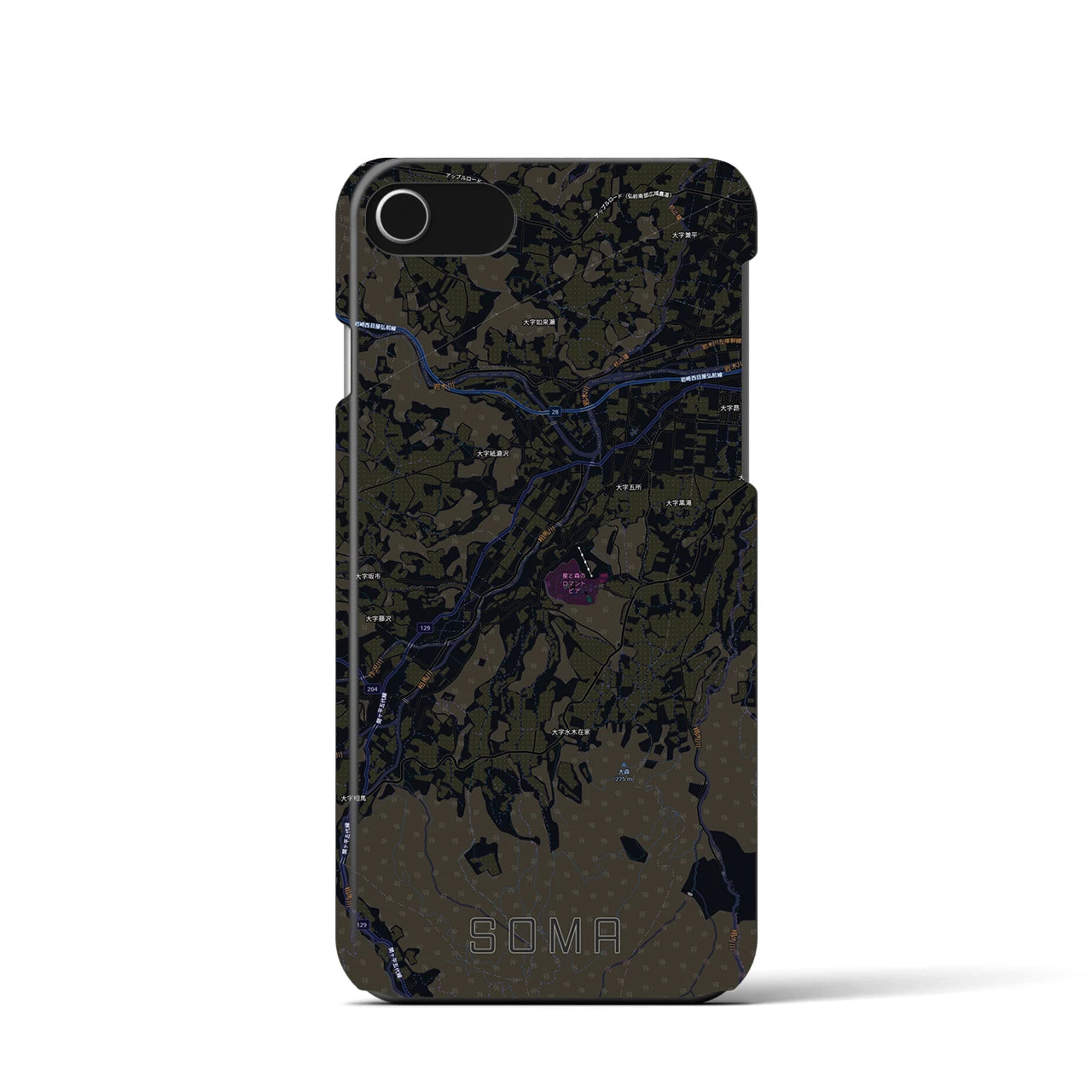 【相馬(青森県)】地図柄iPhoneケース(バックカバータイプ)