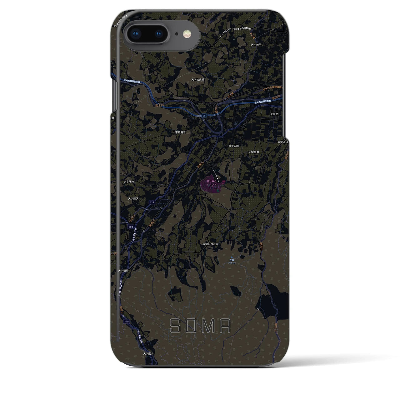 【相馬(青森県)】地図柄iPhoneケース(バックカバータイプ)