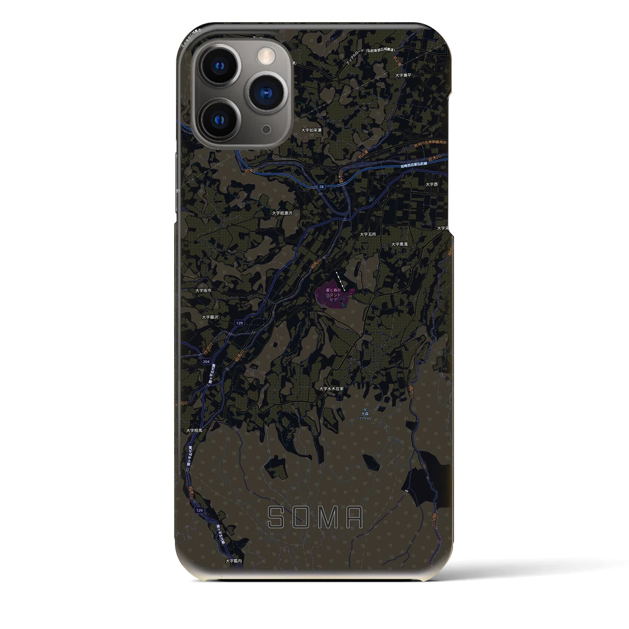 【相馬(青森県)】地図柄iPhoneケース(バックカバータイプ)