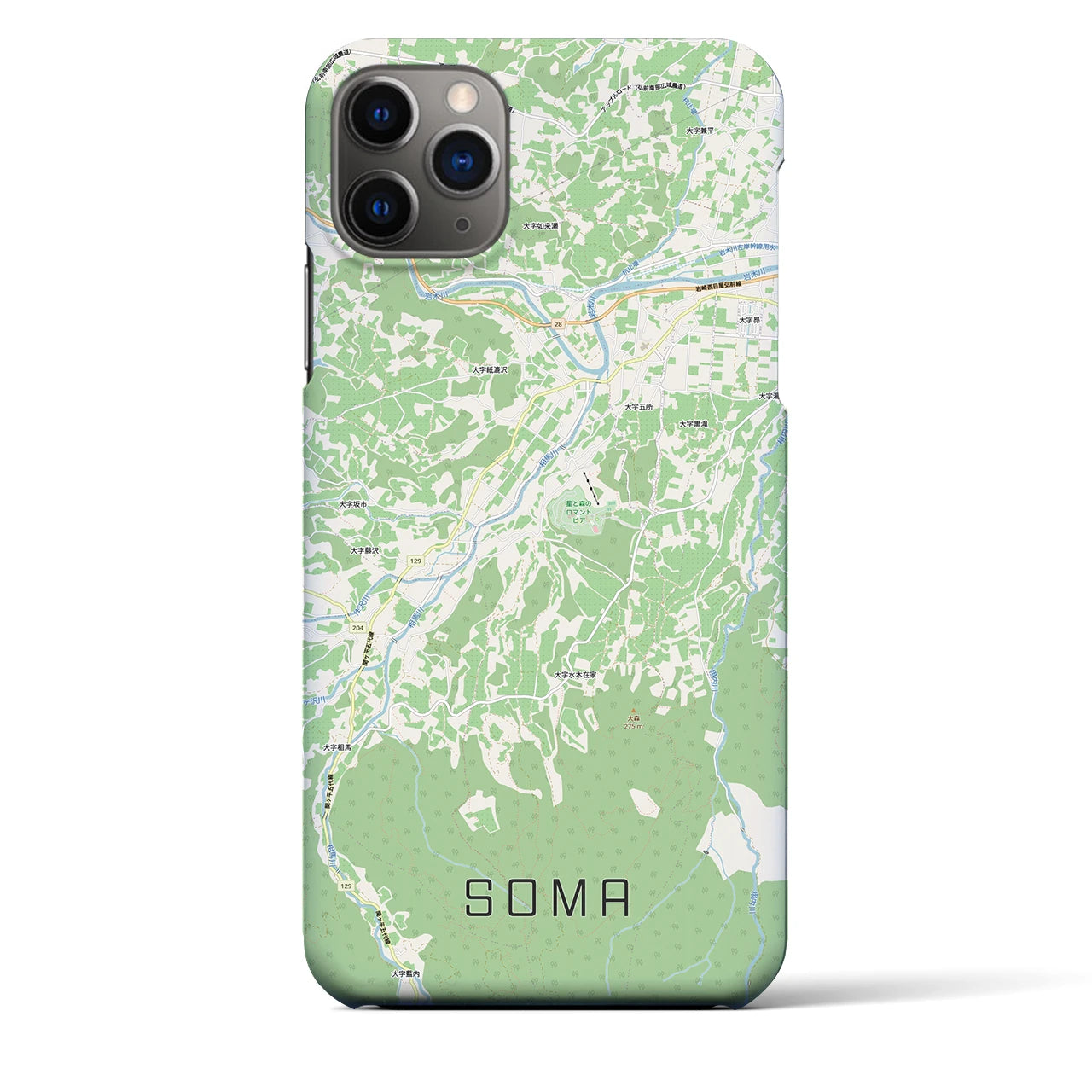 【相馬(青森県)】地図柄iPhoneケース(バックカバータイプ)