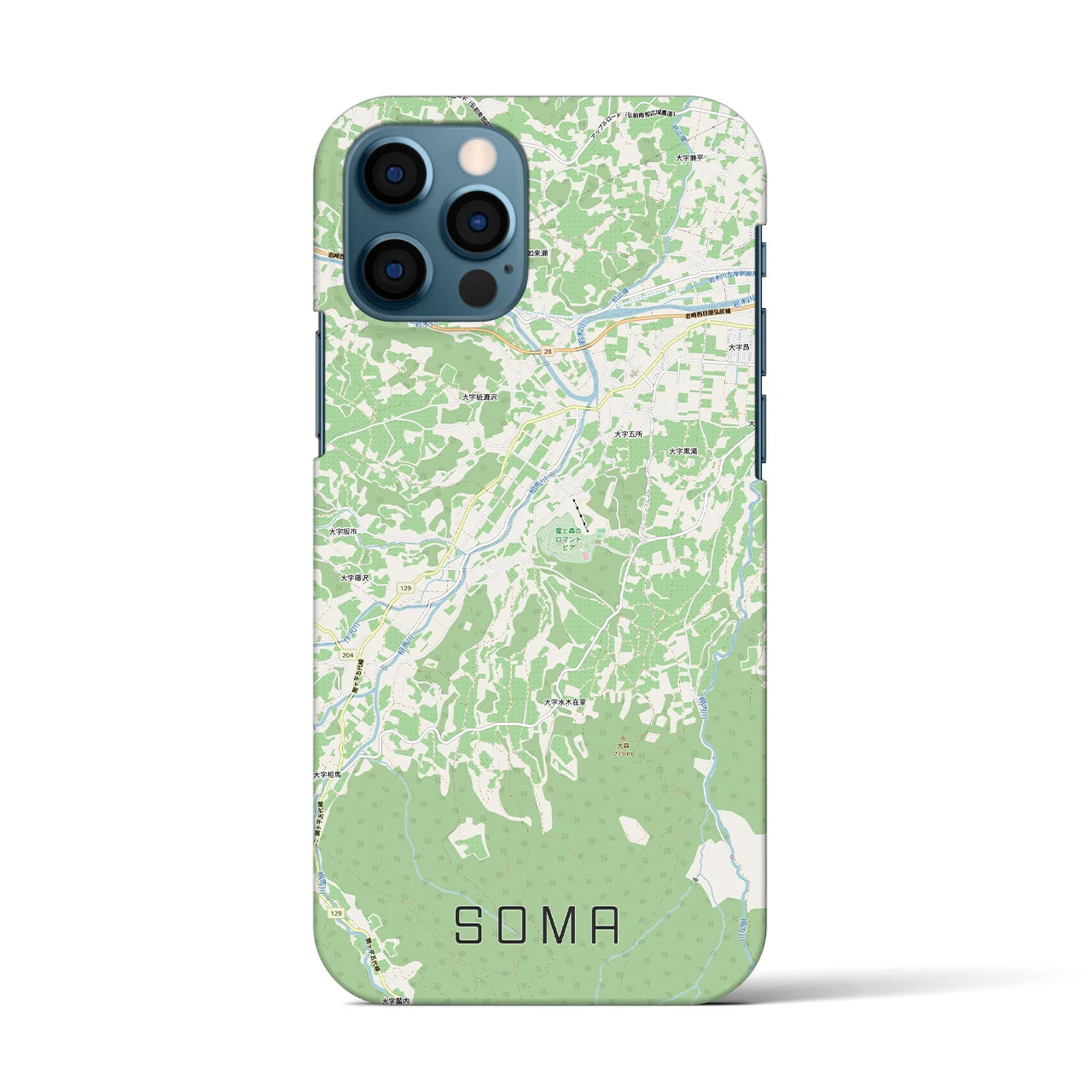【相馬(青森県)】地図柄iPhoneケース(バックカバータイプ)