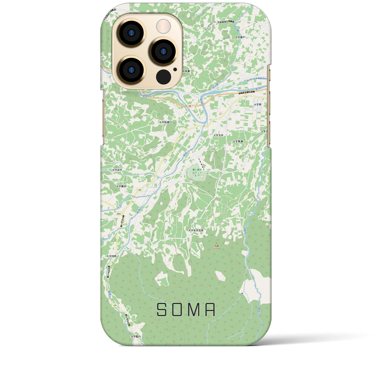 【相馬(青森県)】地図柄iPhoneケース(バックカバータイプ)