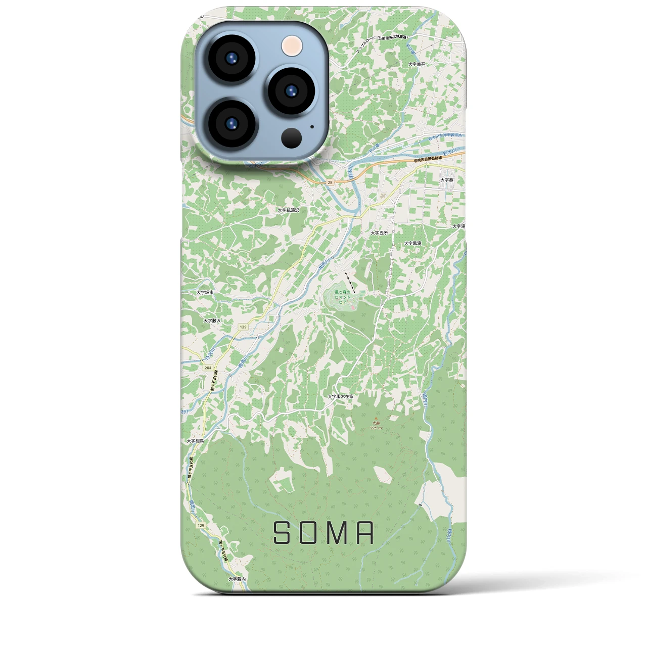 【相馬(青森県)】地図柄iPhoneケース(バックカバータイプ)