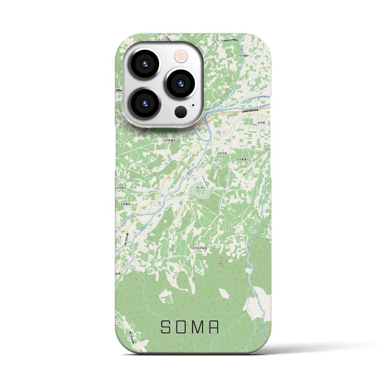 【相馬(青森県)】地図柄iPhoneケース(バックカバータイプ)