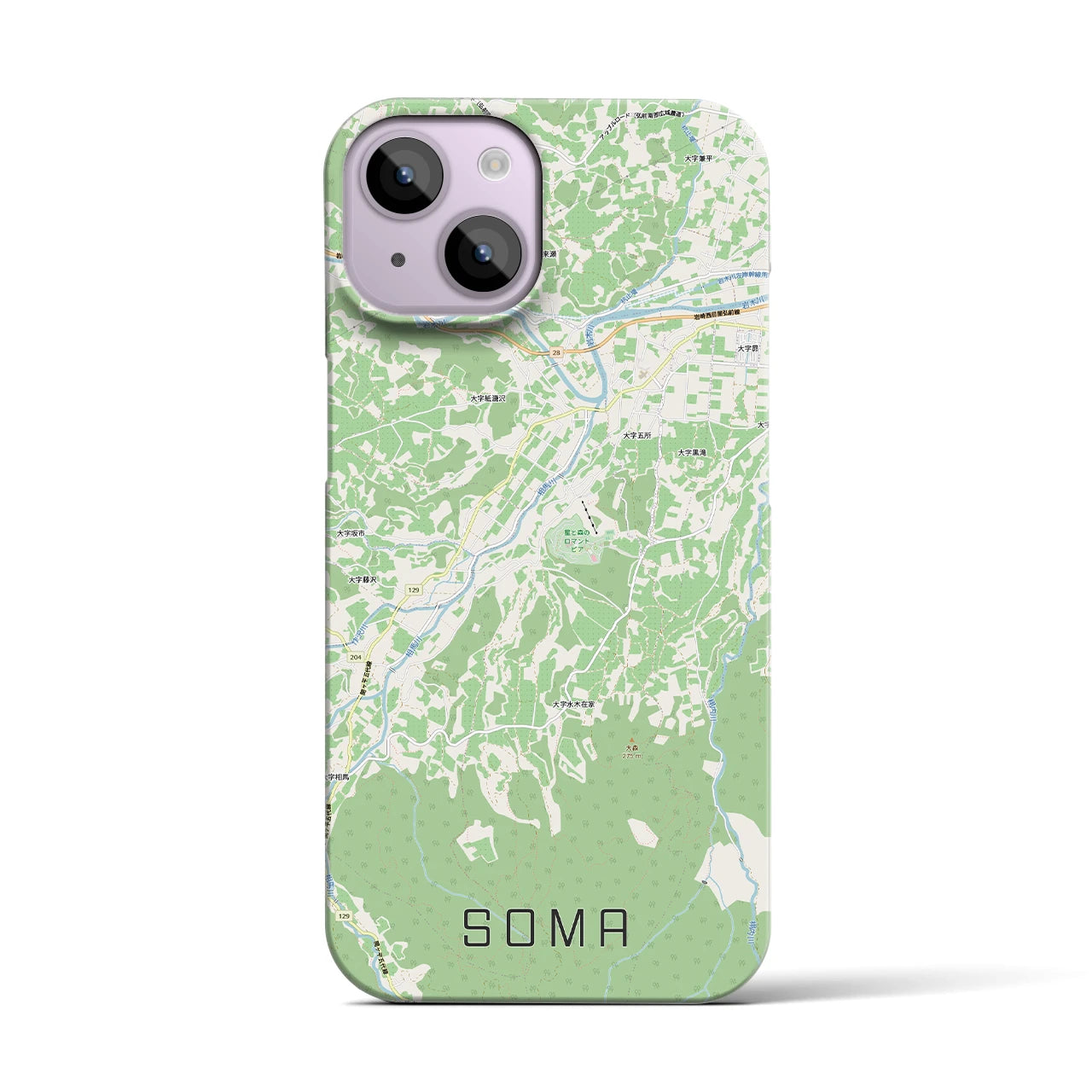【相馬(青森県)】地図柄iPhoneケース(バックカバータイプ)