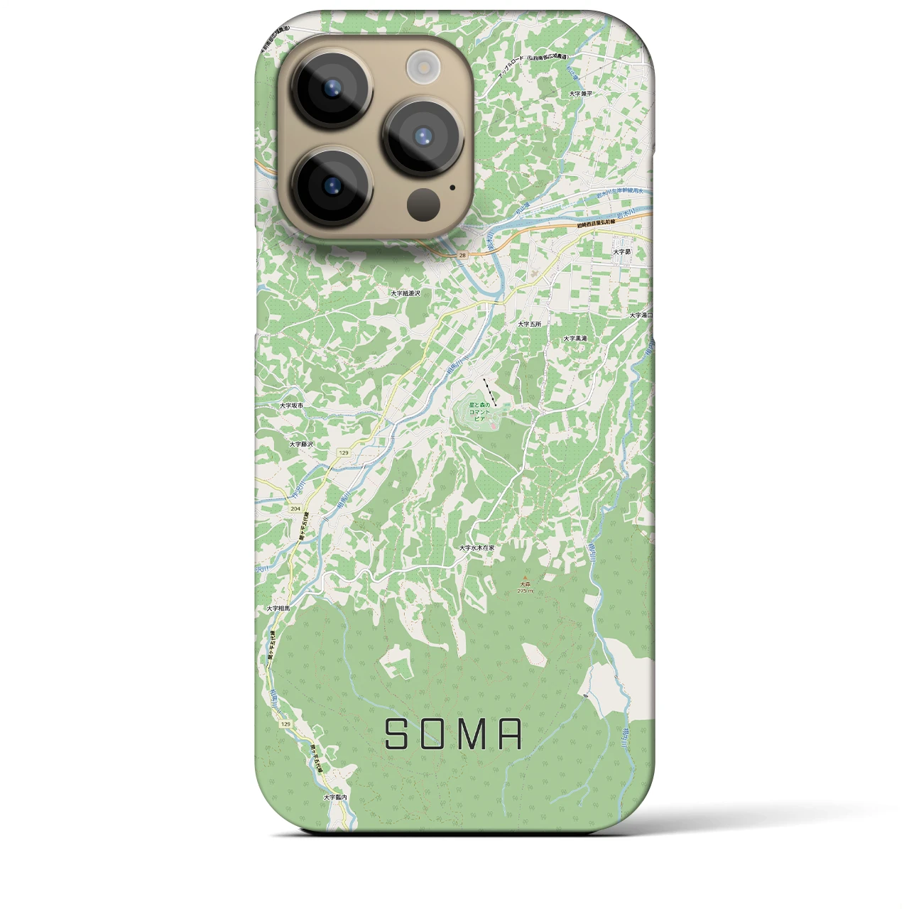 【相馬(青森県)】地図柄iPhoneケース(バックカバータイプ)