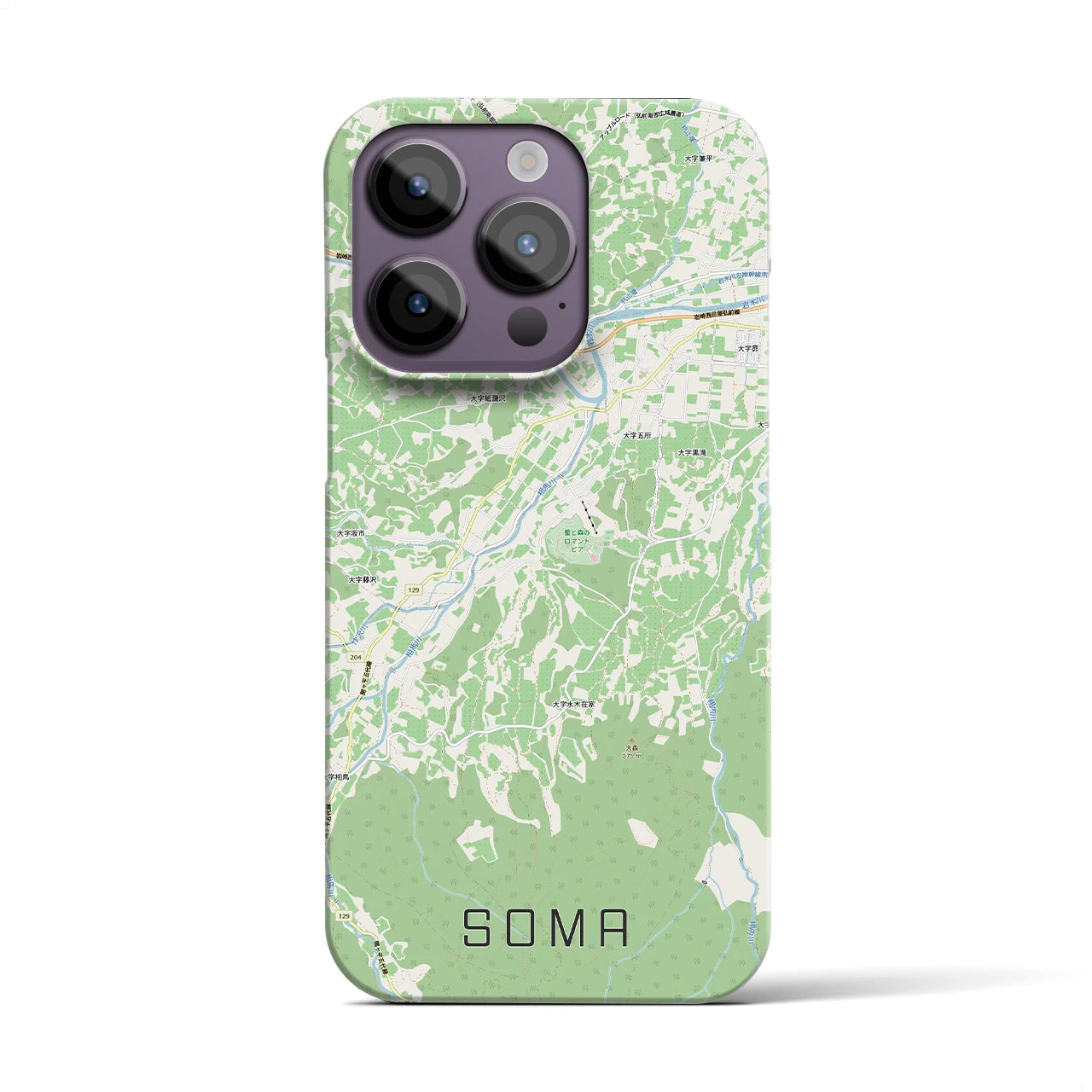 【相馬(青森県)】地図柄iPhoneケース(バックカバータイプ)