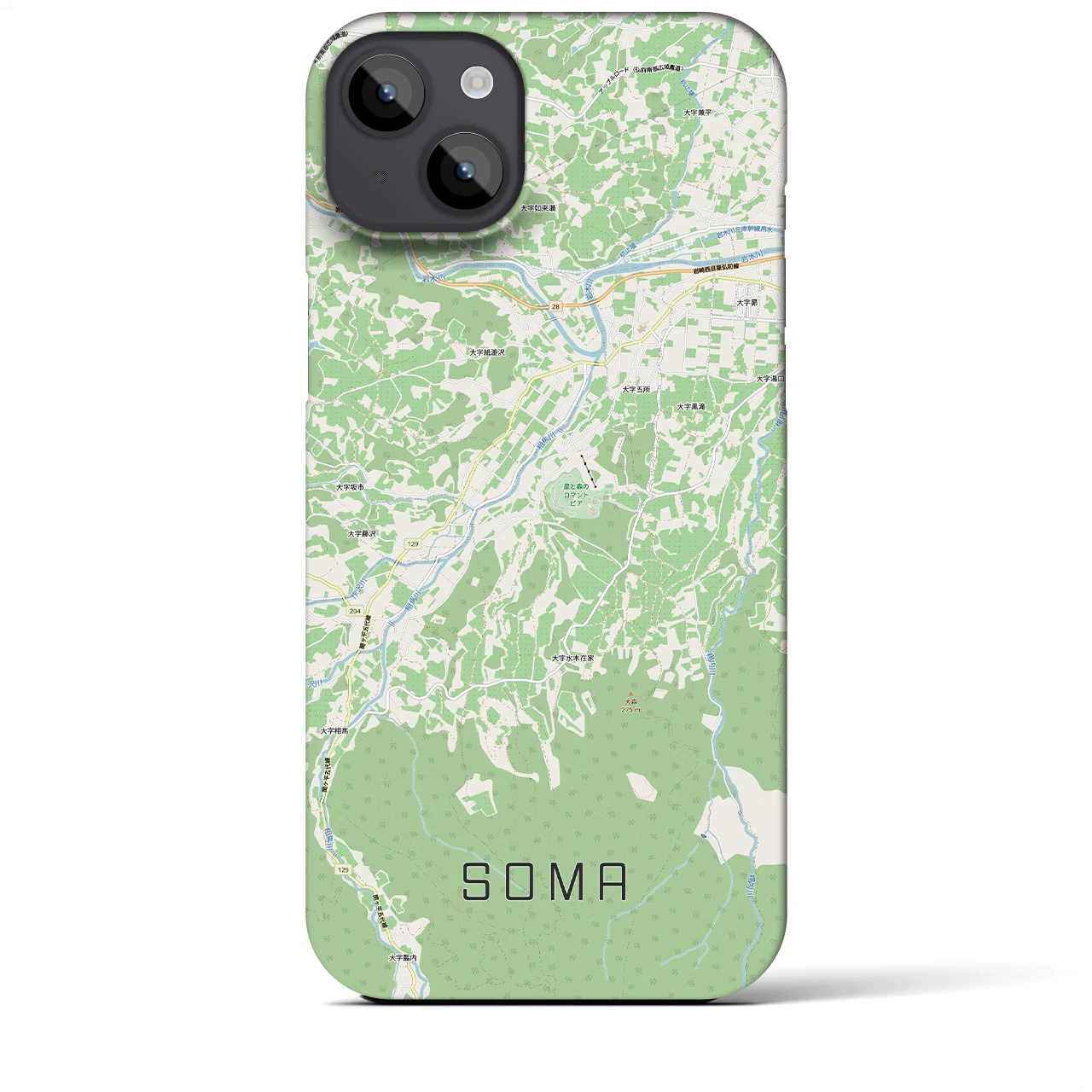 【相馬(青森県)】地図柄iPhoneケース(バックカバータイプ)