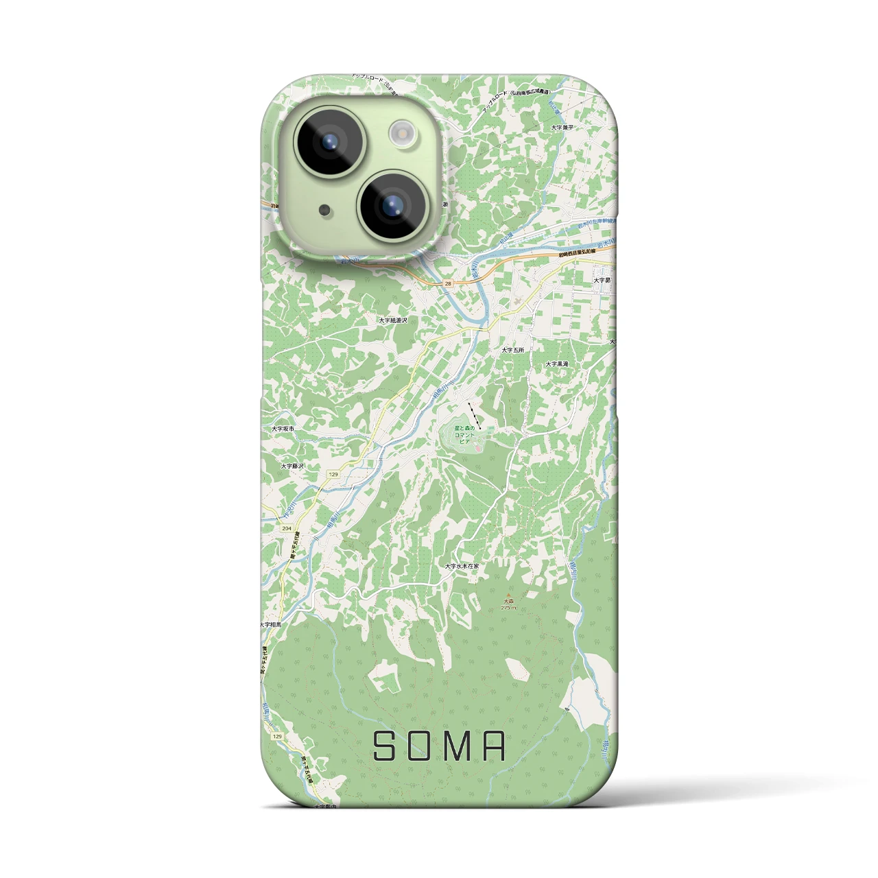 【相馬(青森県)】地図柄iPhoneケース(バックカバータイプ)