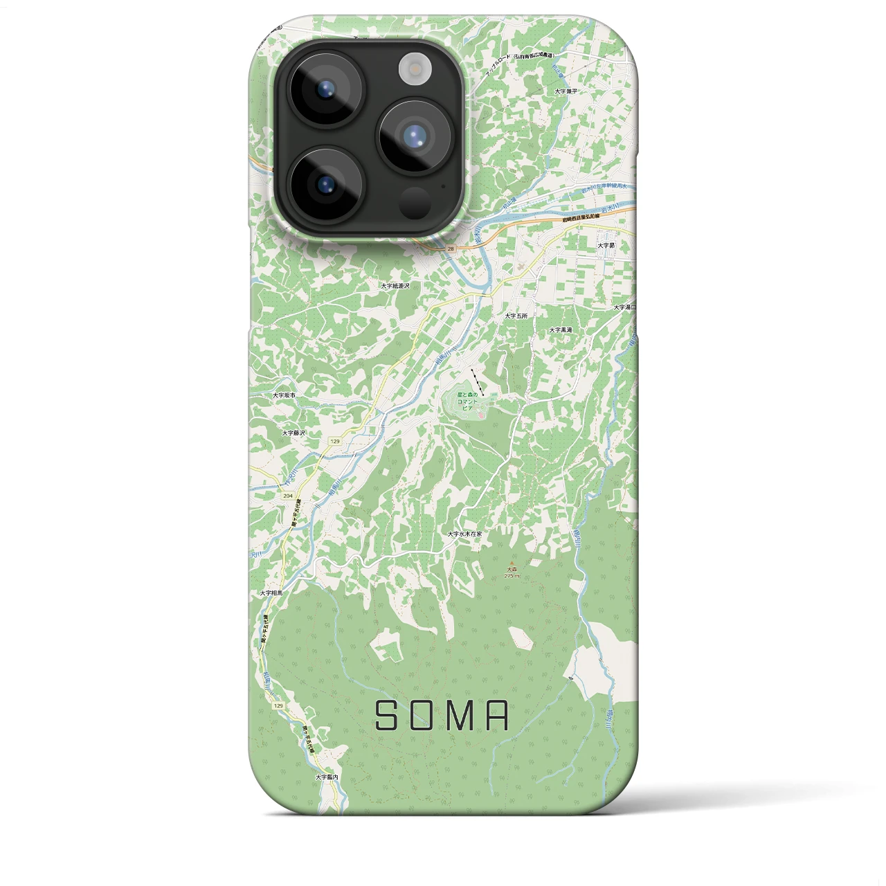 【相馬(青森県)】地図柄iPhoneケース(バックカバータイプ)