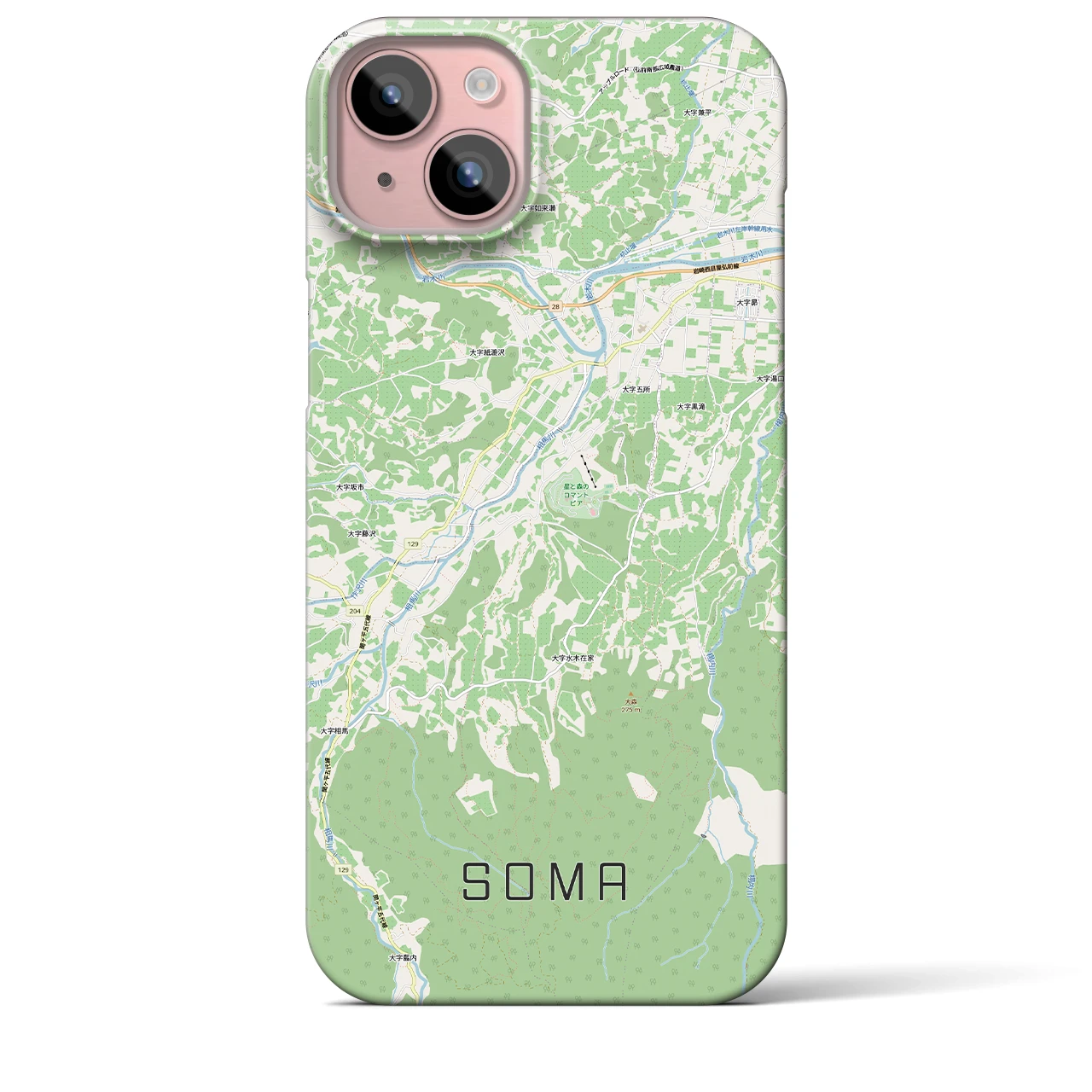 【相馬(青森県)】地図柄iPhoneケース(バックカバータイプ)