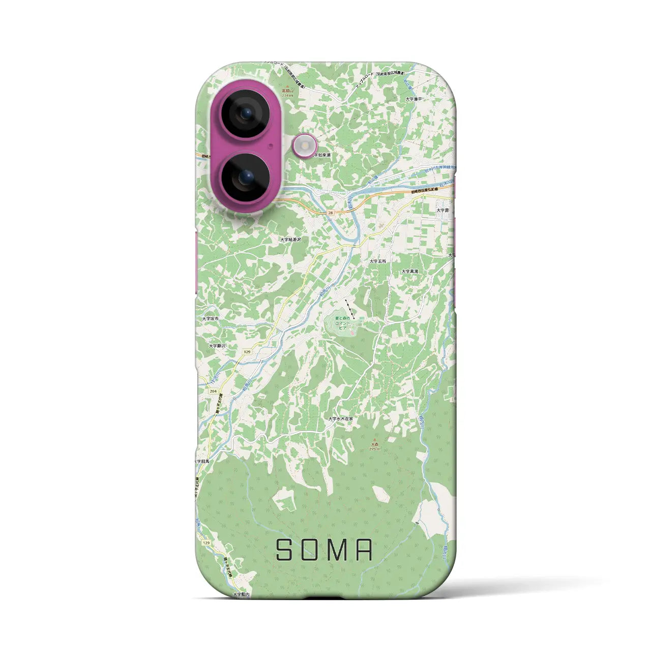 【相馬(青森県)】地図柄iPhoneケース(バックカバータイプ)