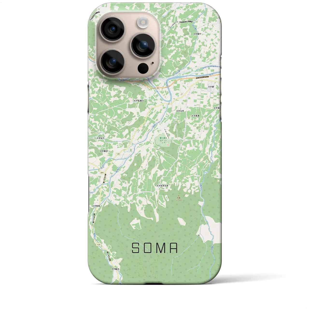 【相馬(青森県)】地図柄iPhoneケース(バックカバータイプ)