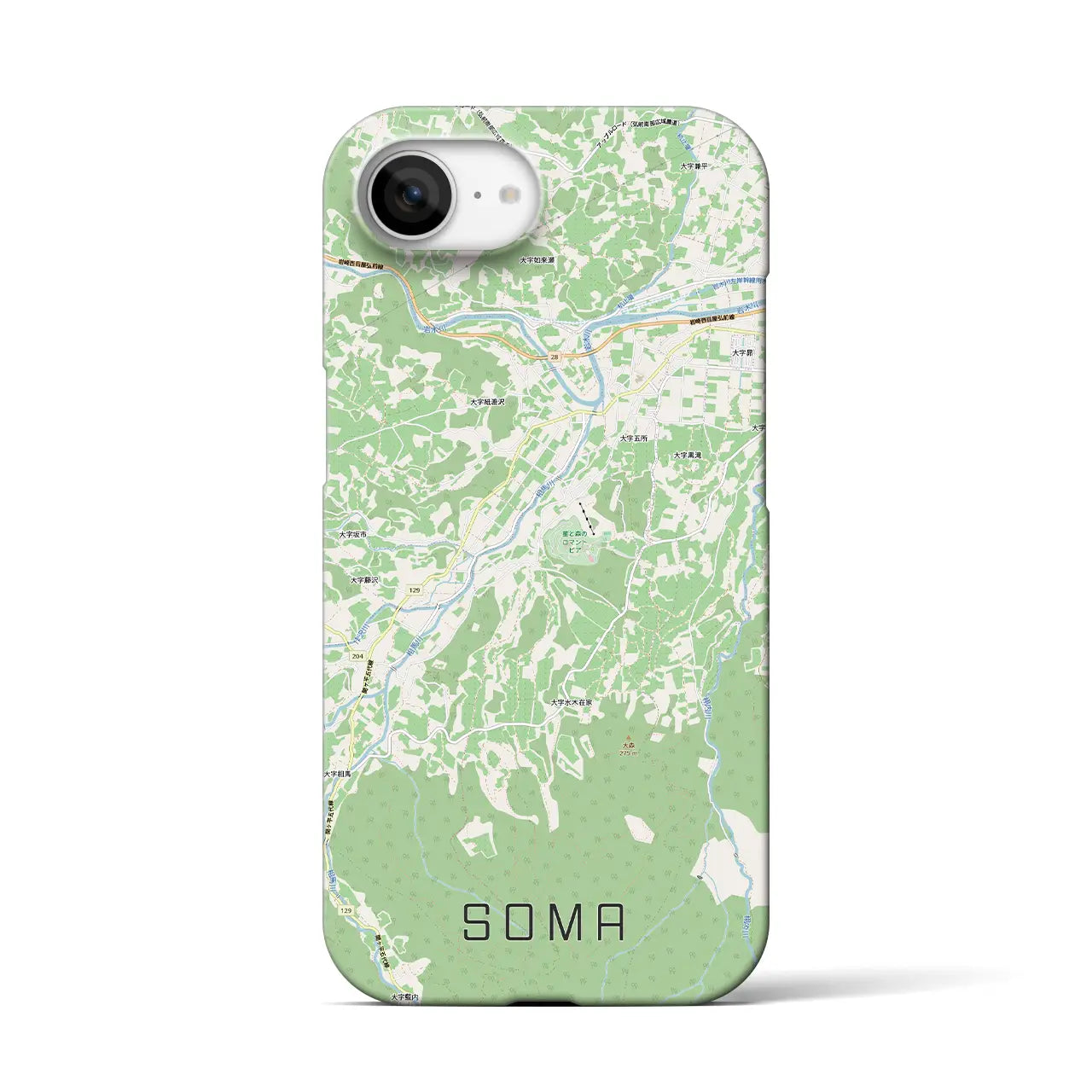【相馬(青森県)】地図柄iPhoneケース(バックカバータイプ)