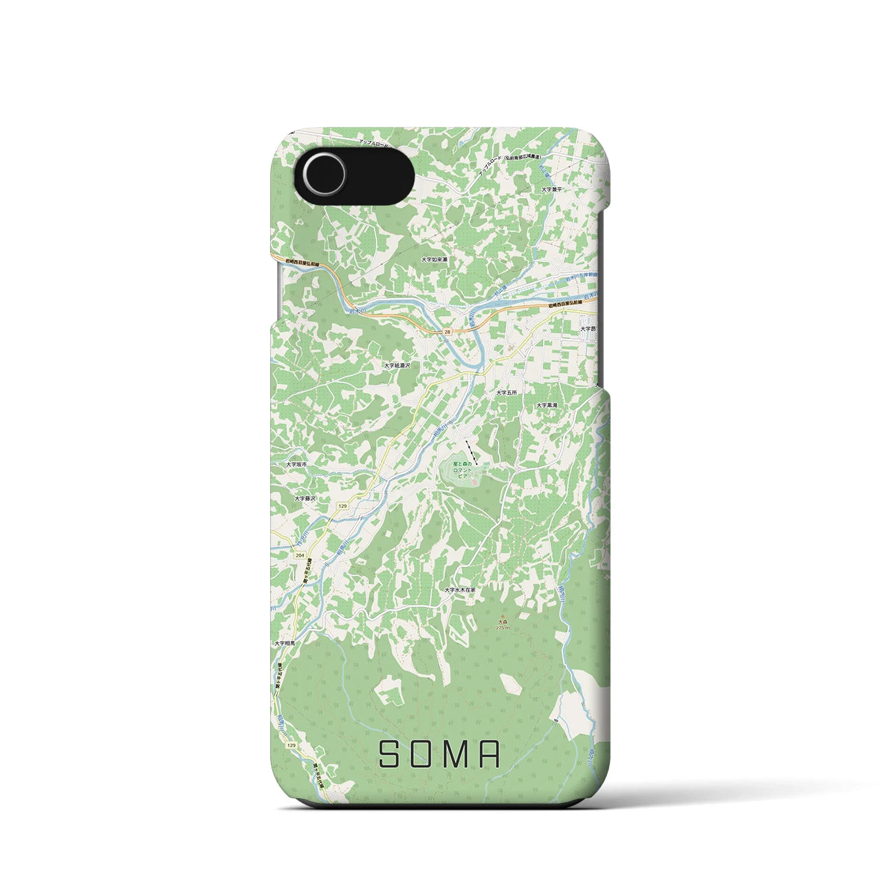 【相馬(青森県)】地図柄iPhoneケース(バックカバータイプ)
