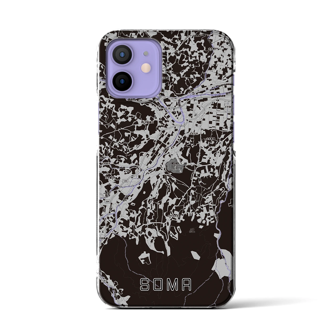 【相馬(青森県)】地図柄iPhoneケース(クリアタイプ)