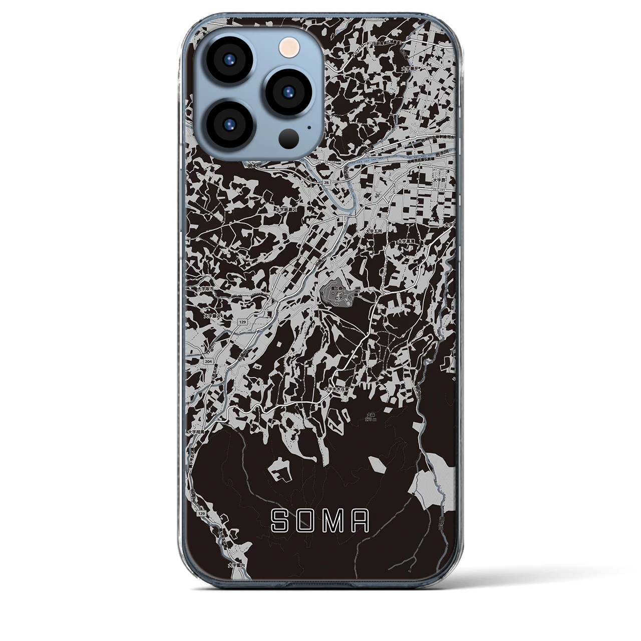 【相馬(青森県)】地図柄iPhoneケース(クリアタイプ)