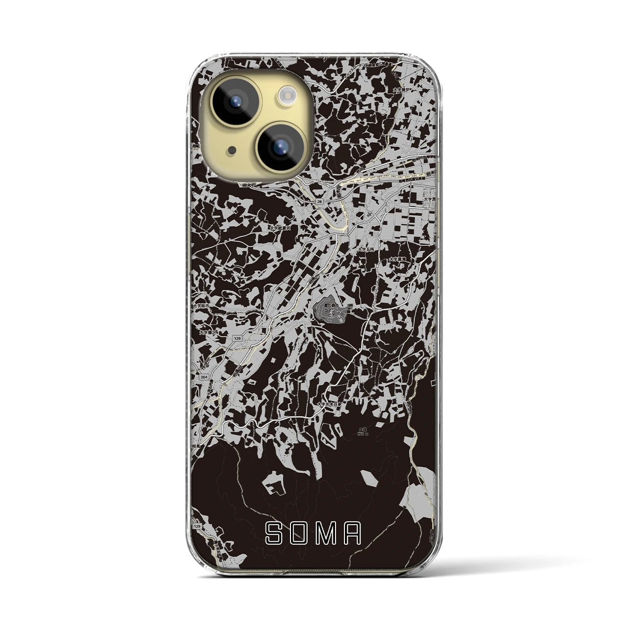 【相馬(青森県)】地図柄iPhoneケース(クリアタイプ)