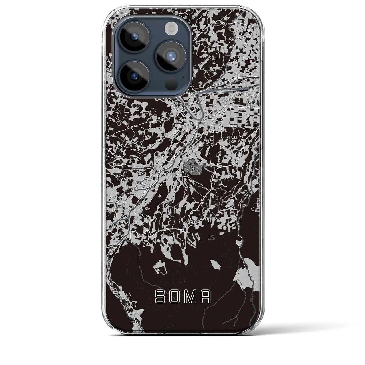 【相馬(青森県)】地図柄iPhoneケース(クリアタイプ)