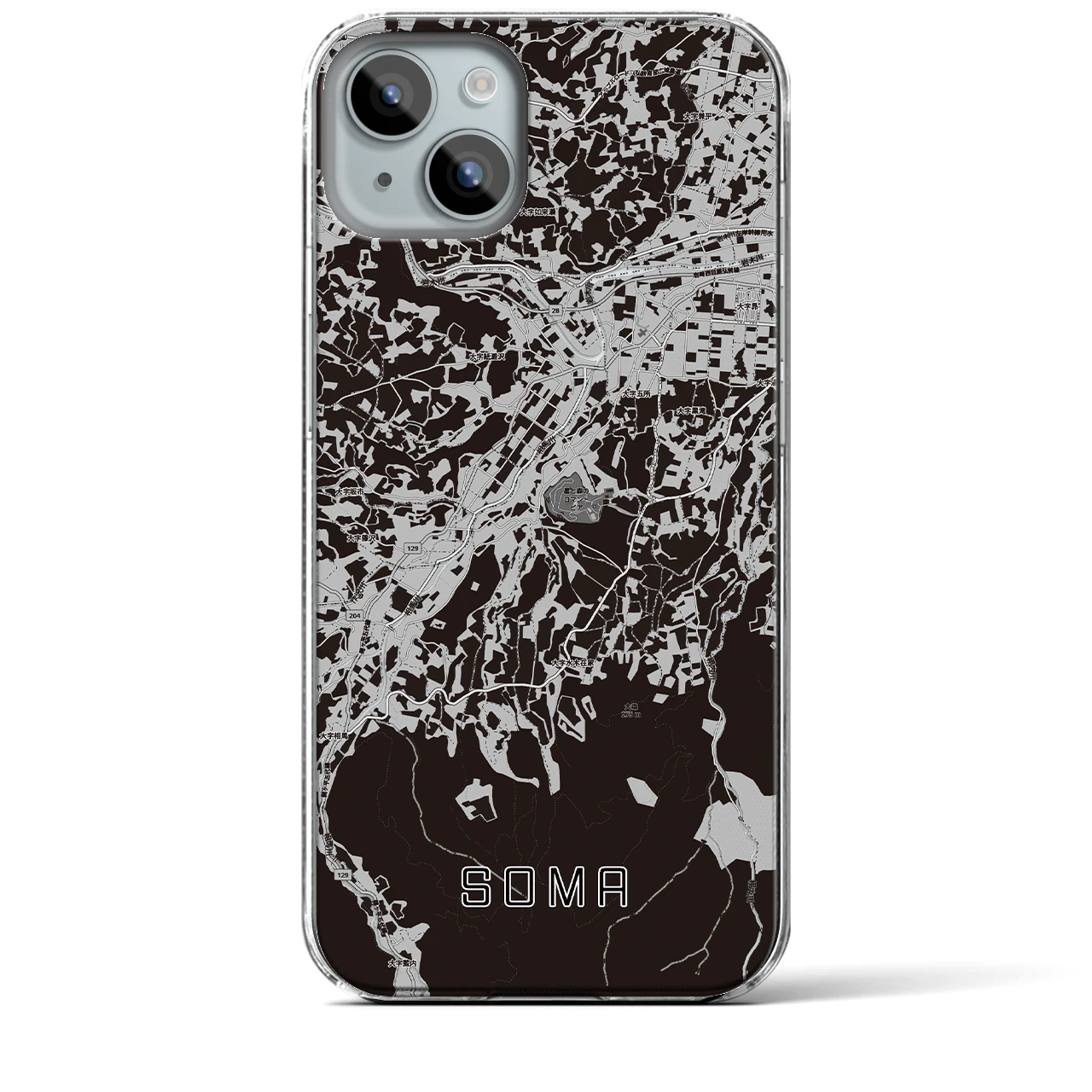 【相馬(青森県)】地図柄iPhoneケース(クリアタイプ)