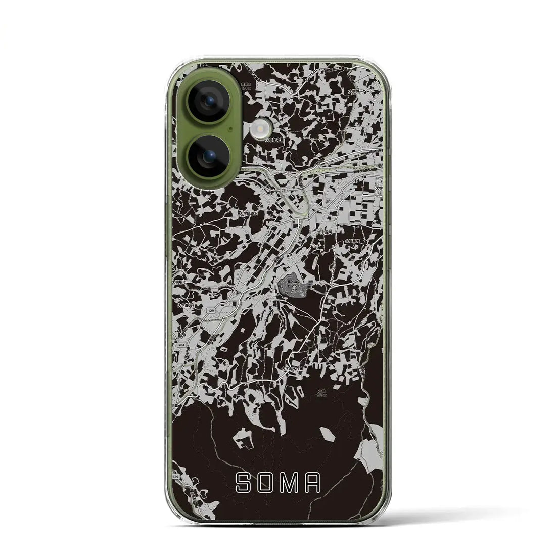 【相馬(青森県)】地図柄iPhoneケース(クリアタイプ)モノトーン・iPhone 17 Pro Max 用