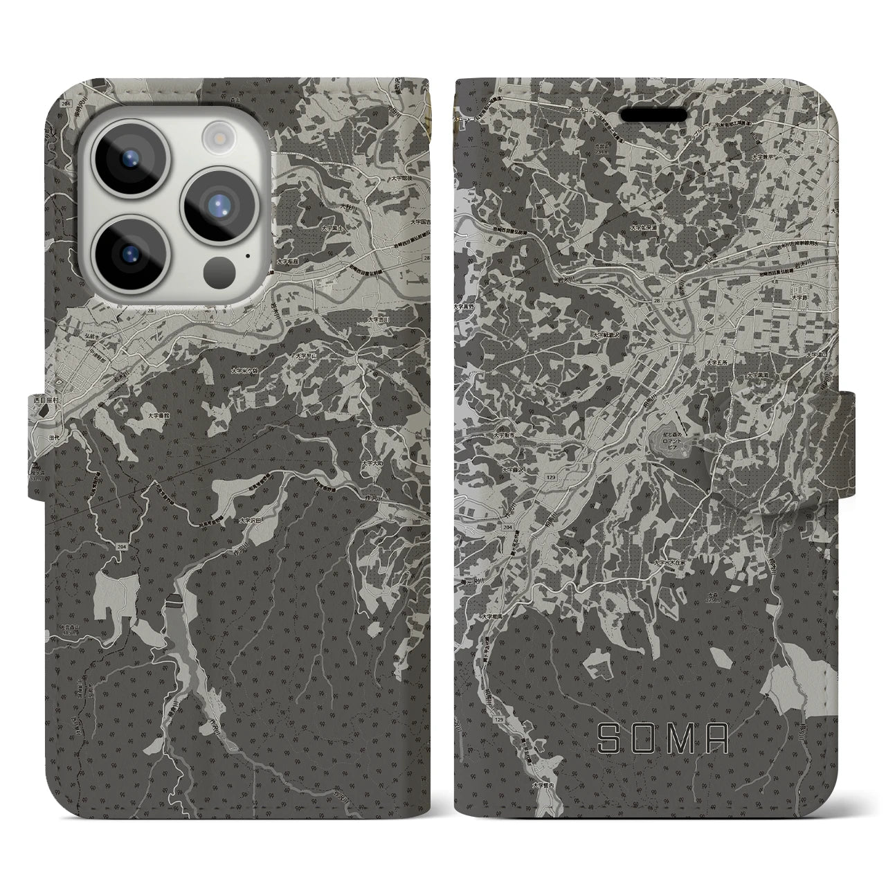 【相馬(青森県)】地図柄iPhoneケース(手帳タイプ)