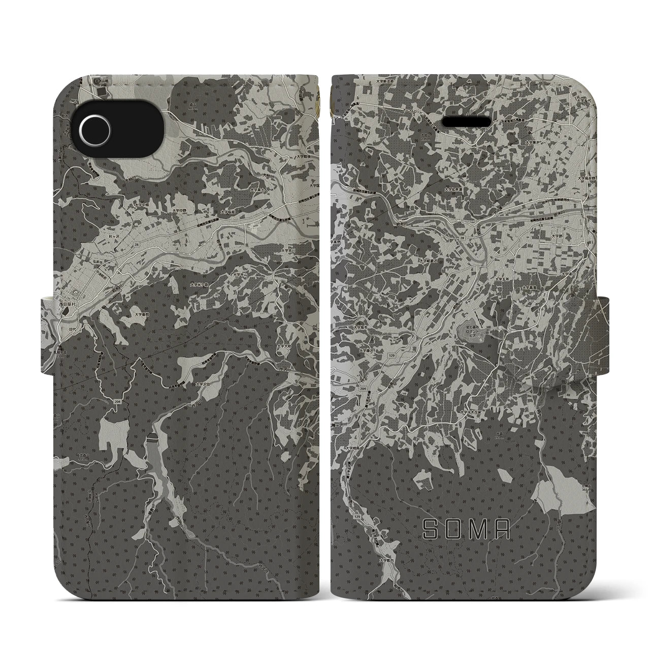 【相馬(青森県)】地図柄iPhoneケース(手帳タイプ)