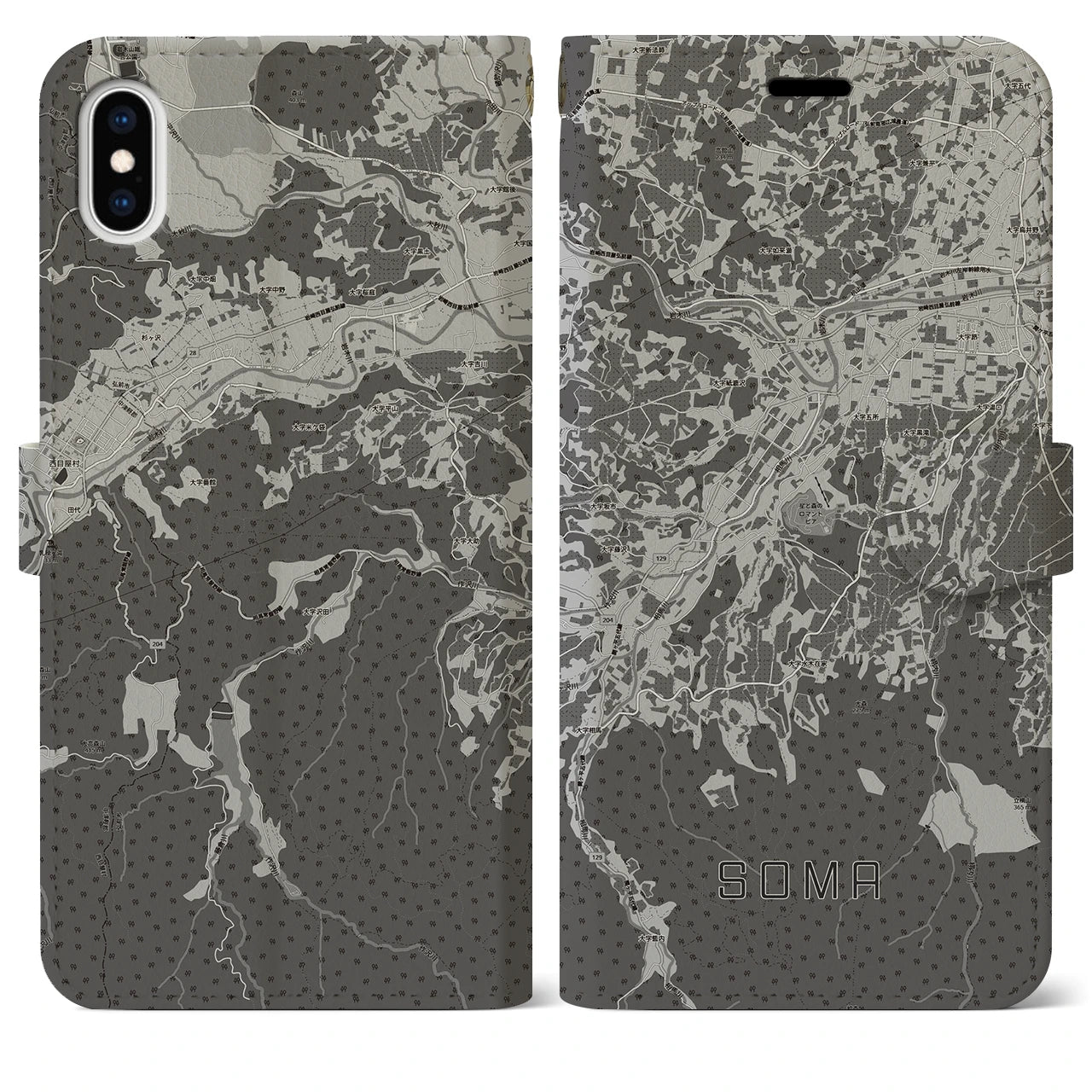 【相馬(青森県)】地図柄iPhoneケース(手帳タイプ)