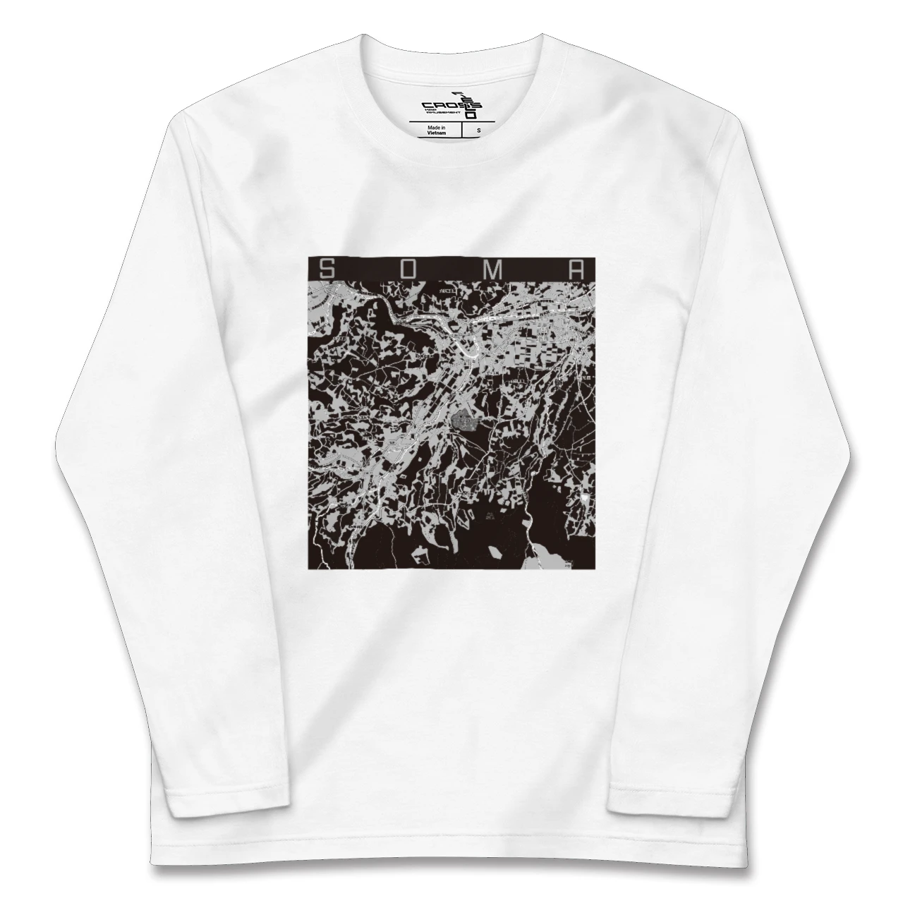 【相馬(青森県)(青森県)】地図柄ロングスリーブTシャツ