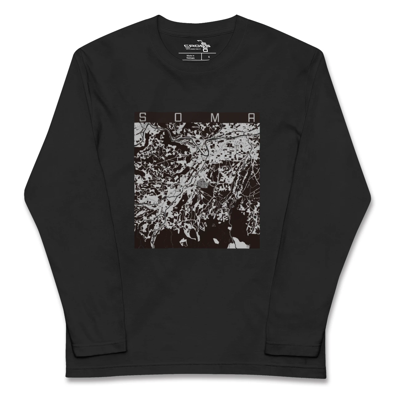 【相馬(青森県)(青森県)】地図柄ロングスリーブTシャツ