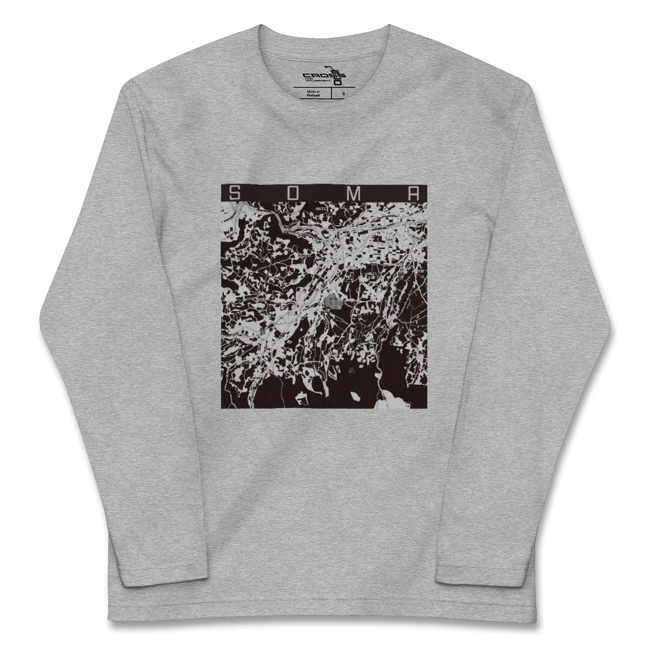 【相馬(青森県)(青森県)】地図柄ロングスリーブTシャツ