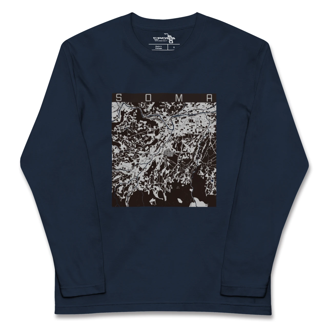 【相馬(青森県)(青森県)】地図柄ロングスリーブTシャツ