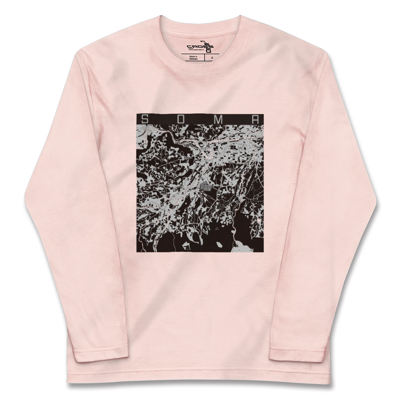 【相馬(青森県)(青森県)】地図柄ロングスリーブTシャツ