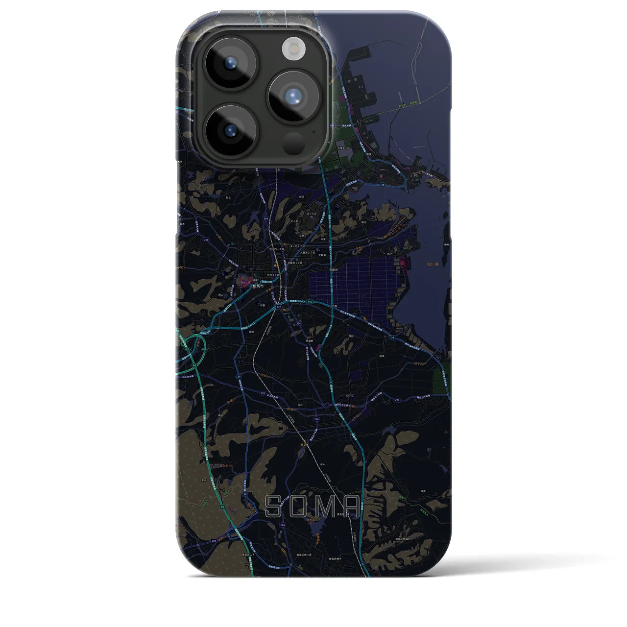 【相馬(福島県)】地図柄iPhoneケース(バックカバータイプ)