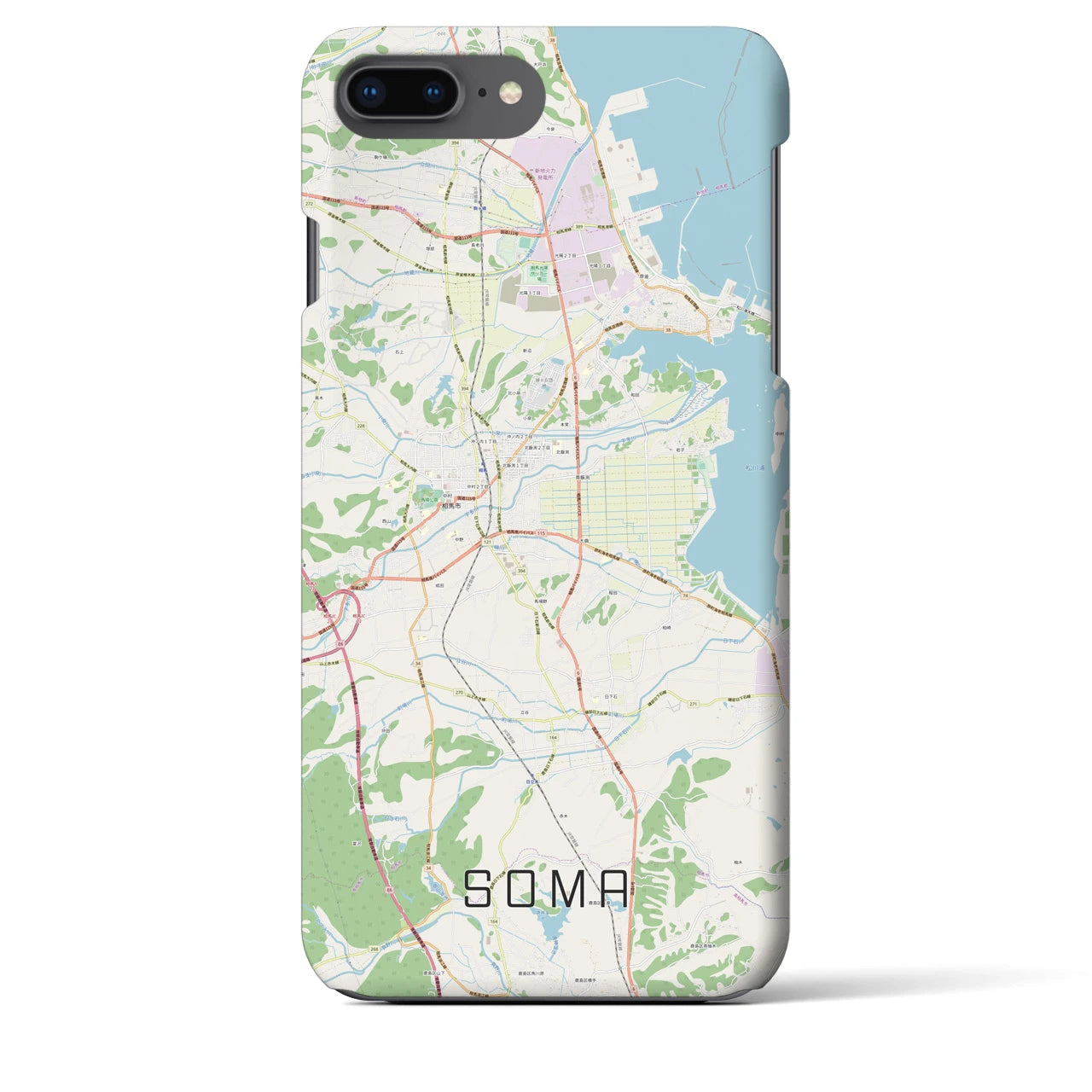 【相馬(福島県)】地図柄iPhoneケース(バックカバータイプ)