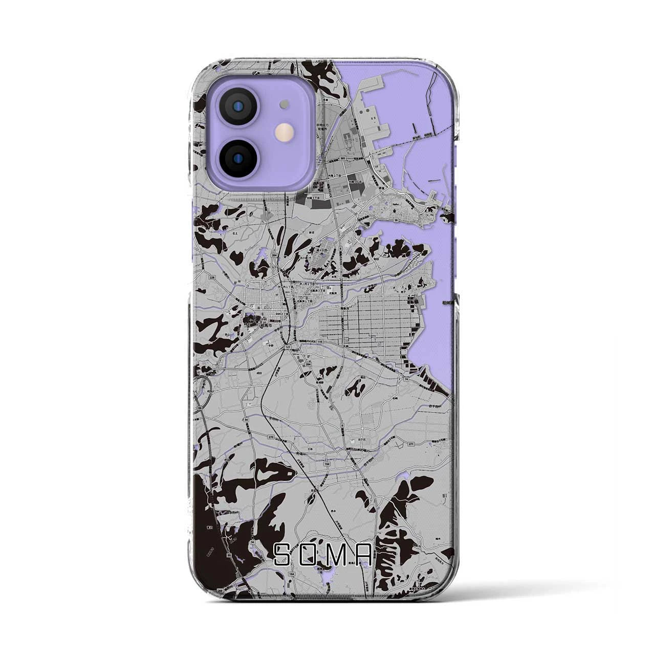 【相馬(福島県)】地図柄iPhoneケース(クリアタイプ)