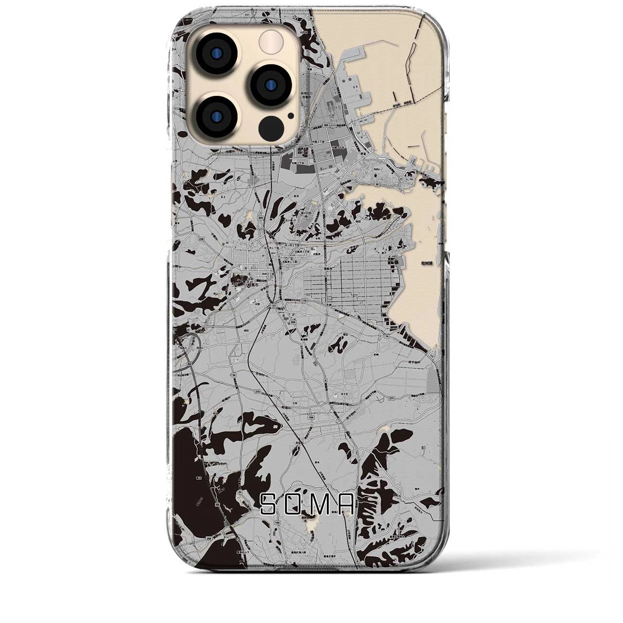 【相馬(福島県)】地図柄iPhoneケース(クリアタイプ)