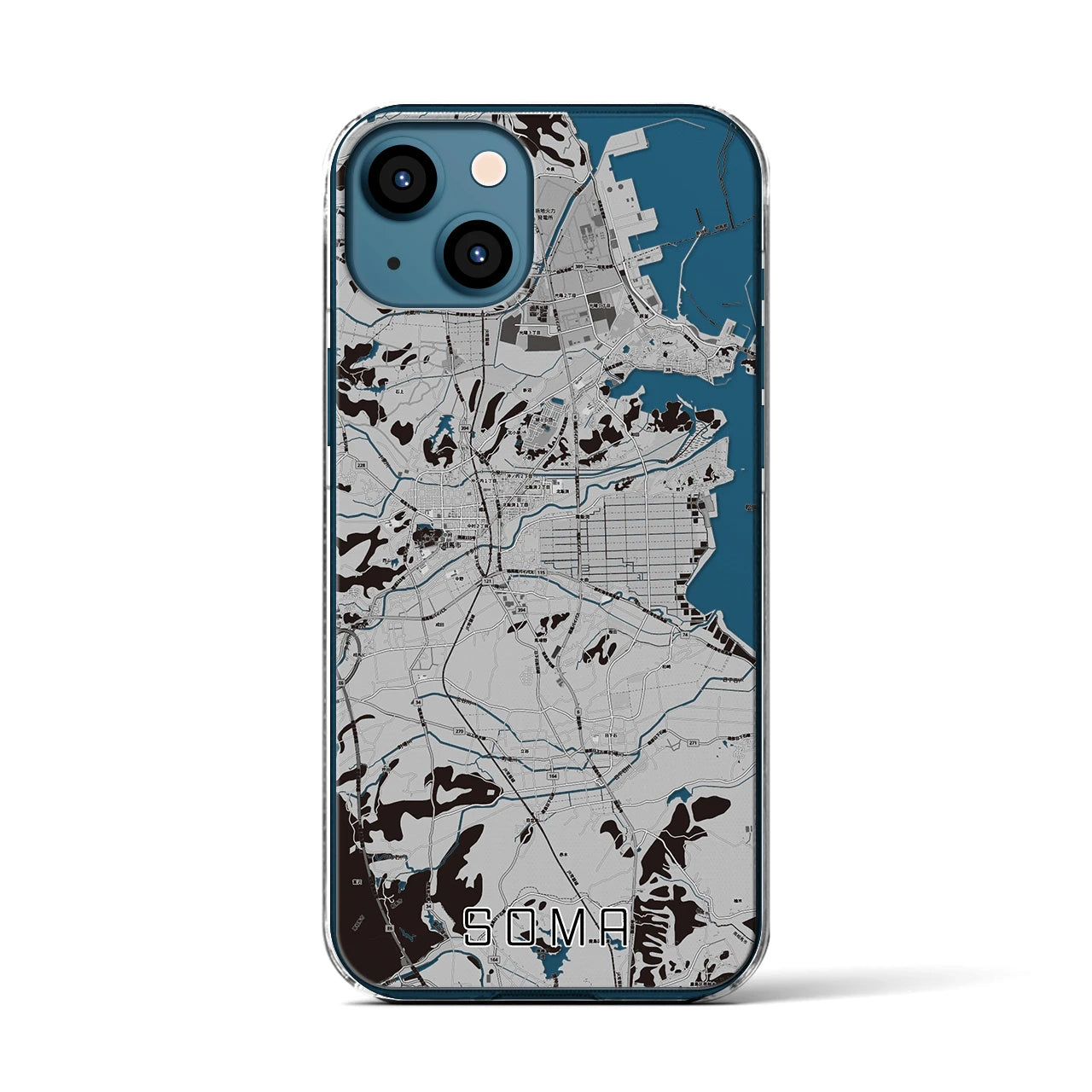 【相馬(福島県)】地図柄iPhoneケース(クリアタイプ)