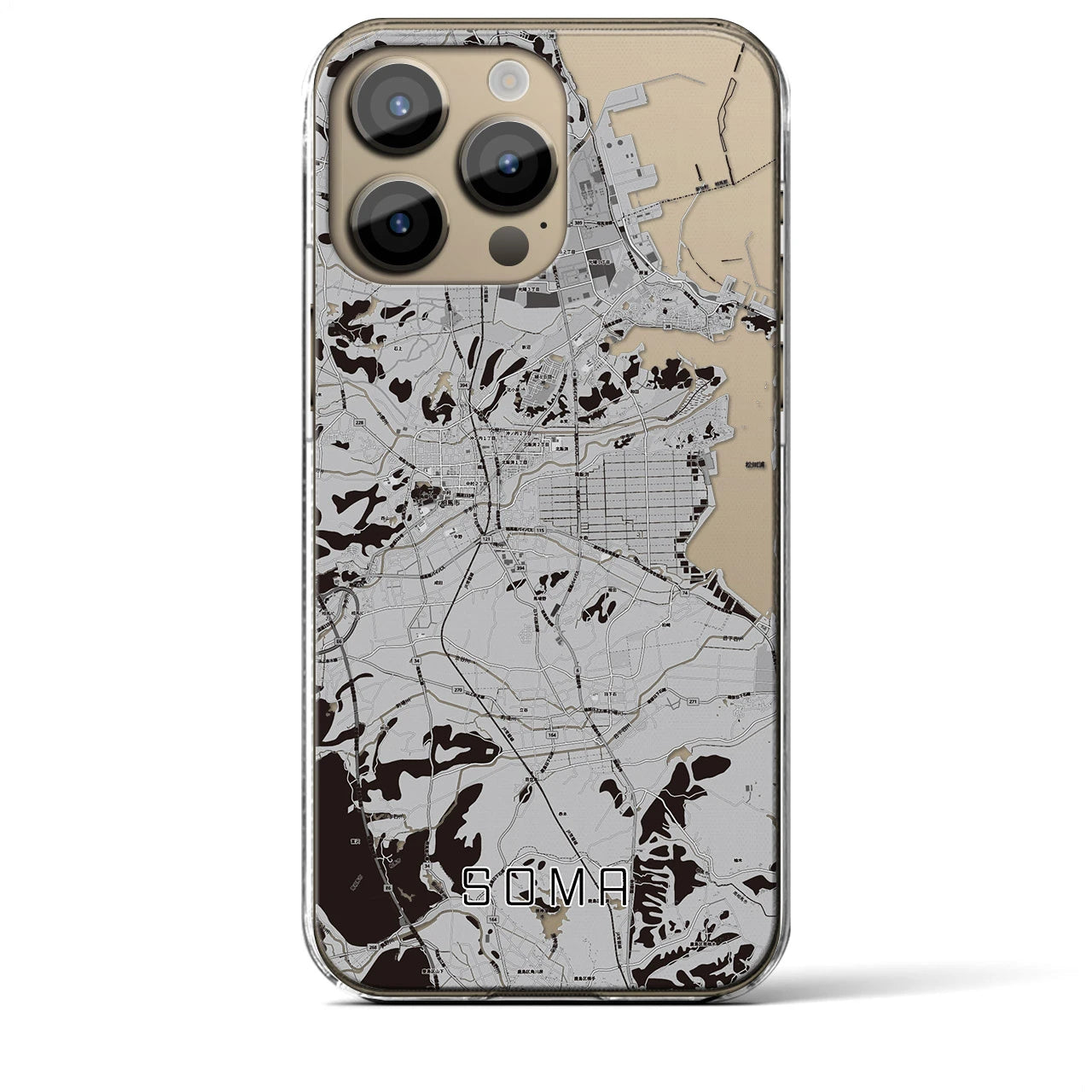 【相馬(福島県)】地図柄iPhoneケース(クリアタイプ)