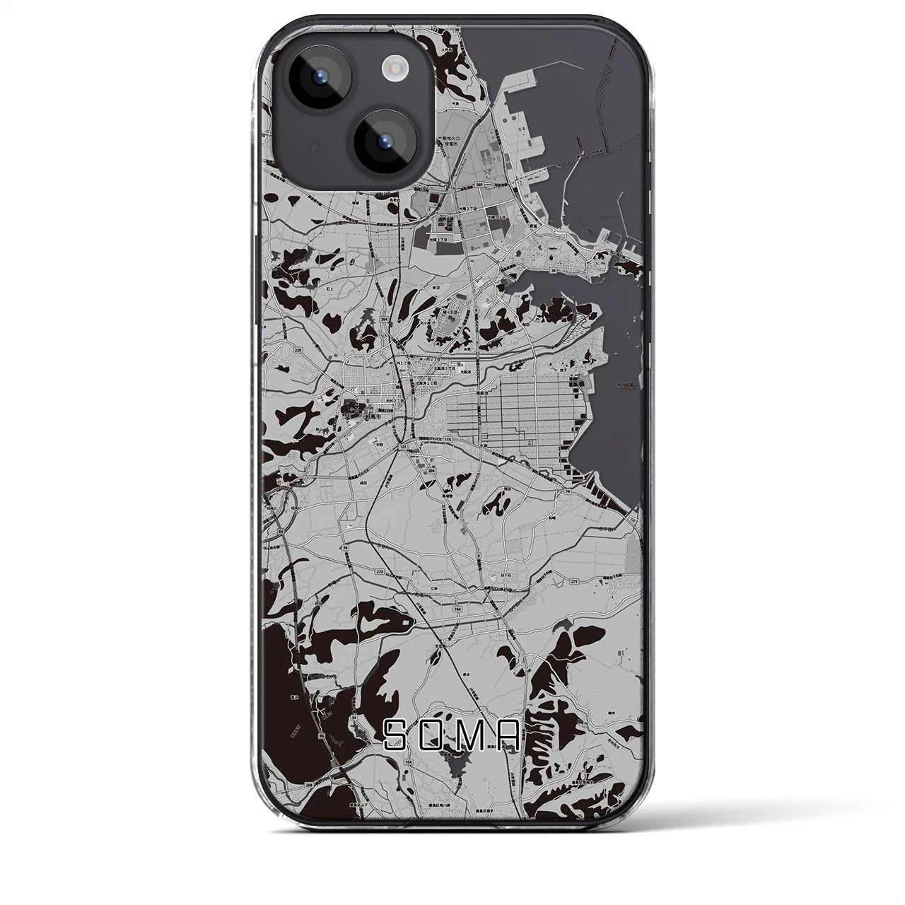 【相馬(福島県)】地図柄iPhoneケース(クリアタイプ)