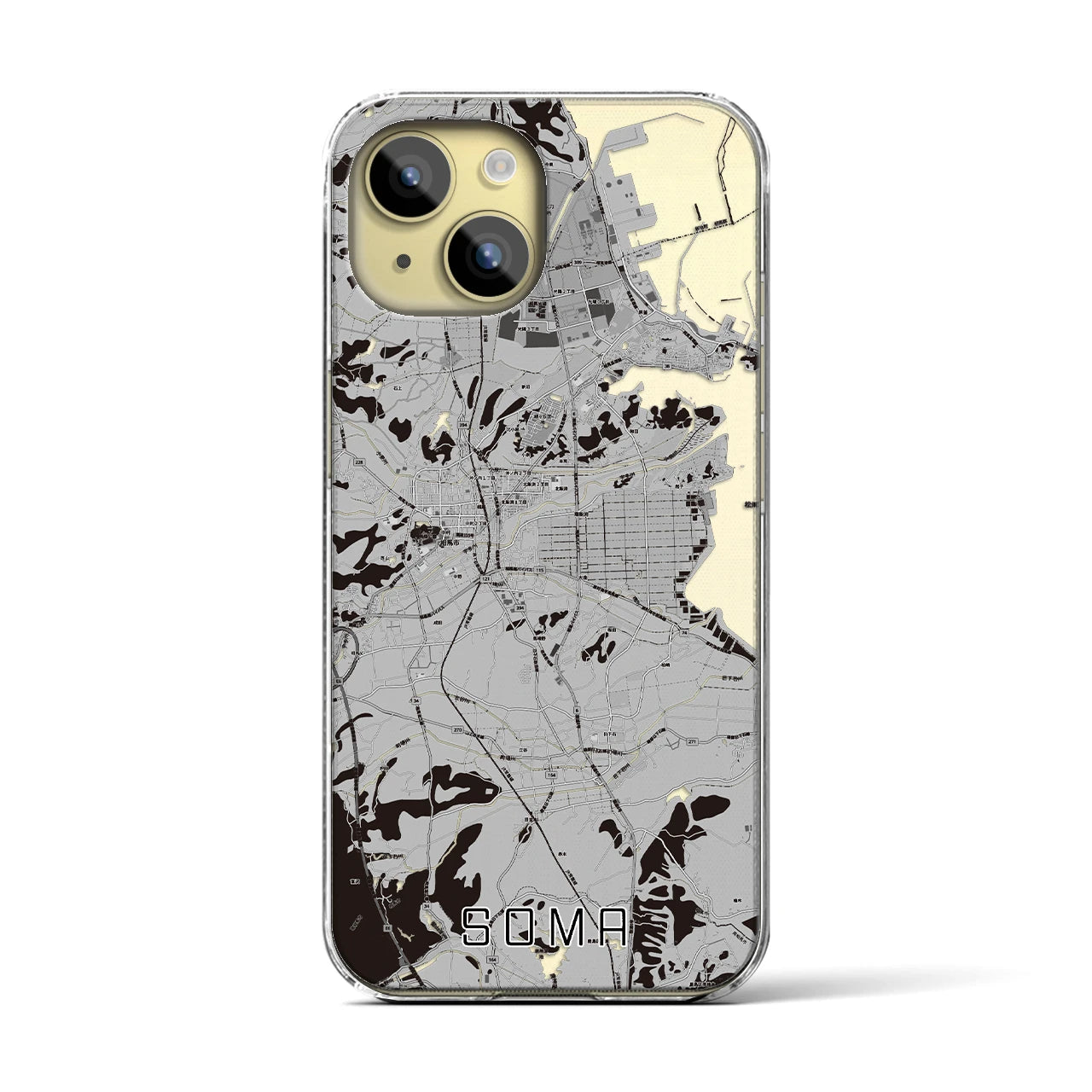 【相馬(福島県)】地図柄iPhoneケース(クリアタイプ)