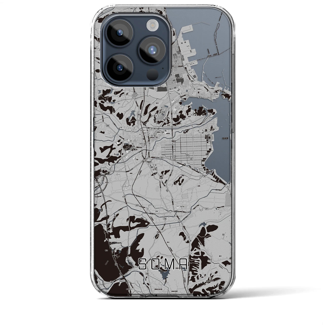 【相馬(福島県)】地図柄iPhoneケース(クリアタイプ)