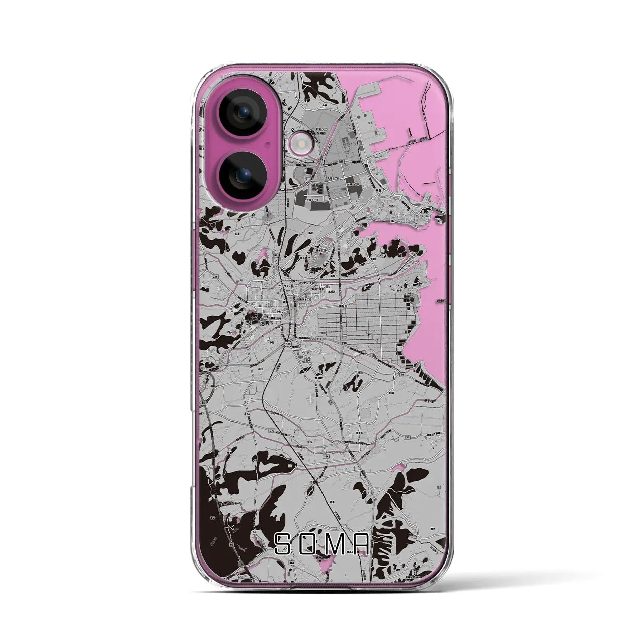 【相馬(福島県)】地図柄iPhoneケース(クリアタイプ)