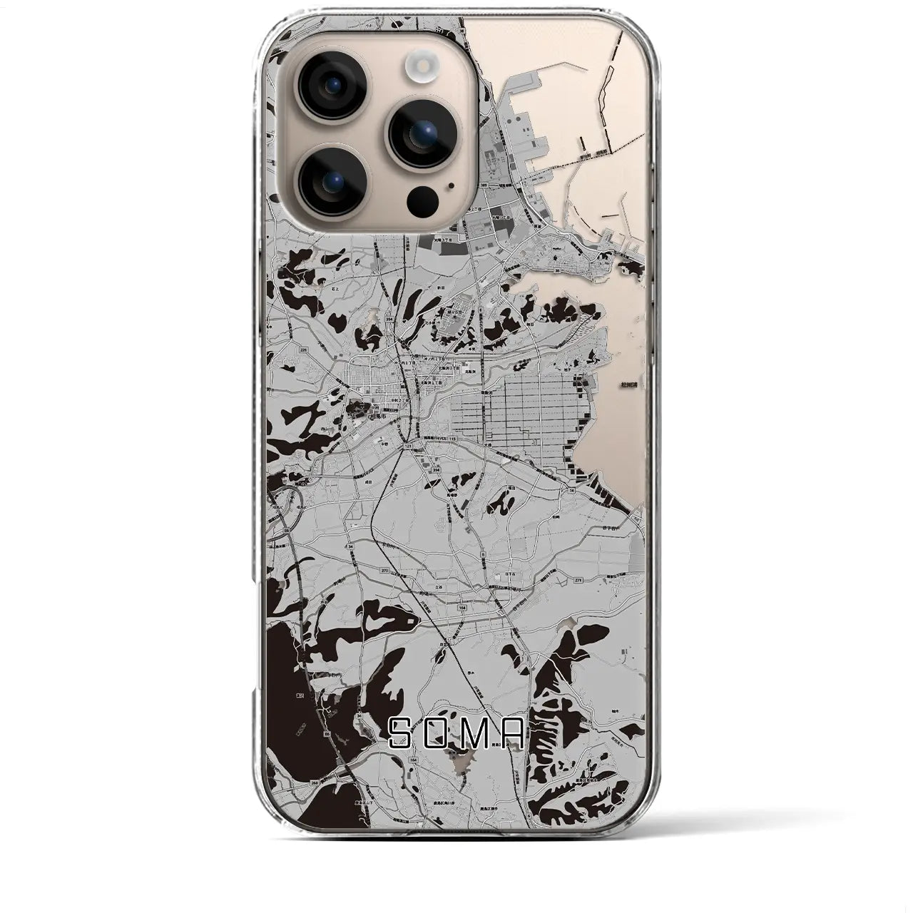 【相馬(福島県)】地図柄iPhoneケース(クリアタイプ)