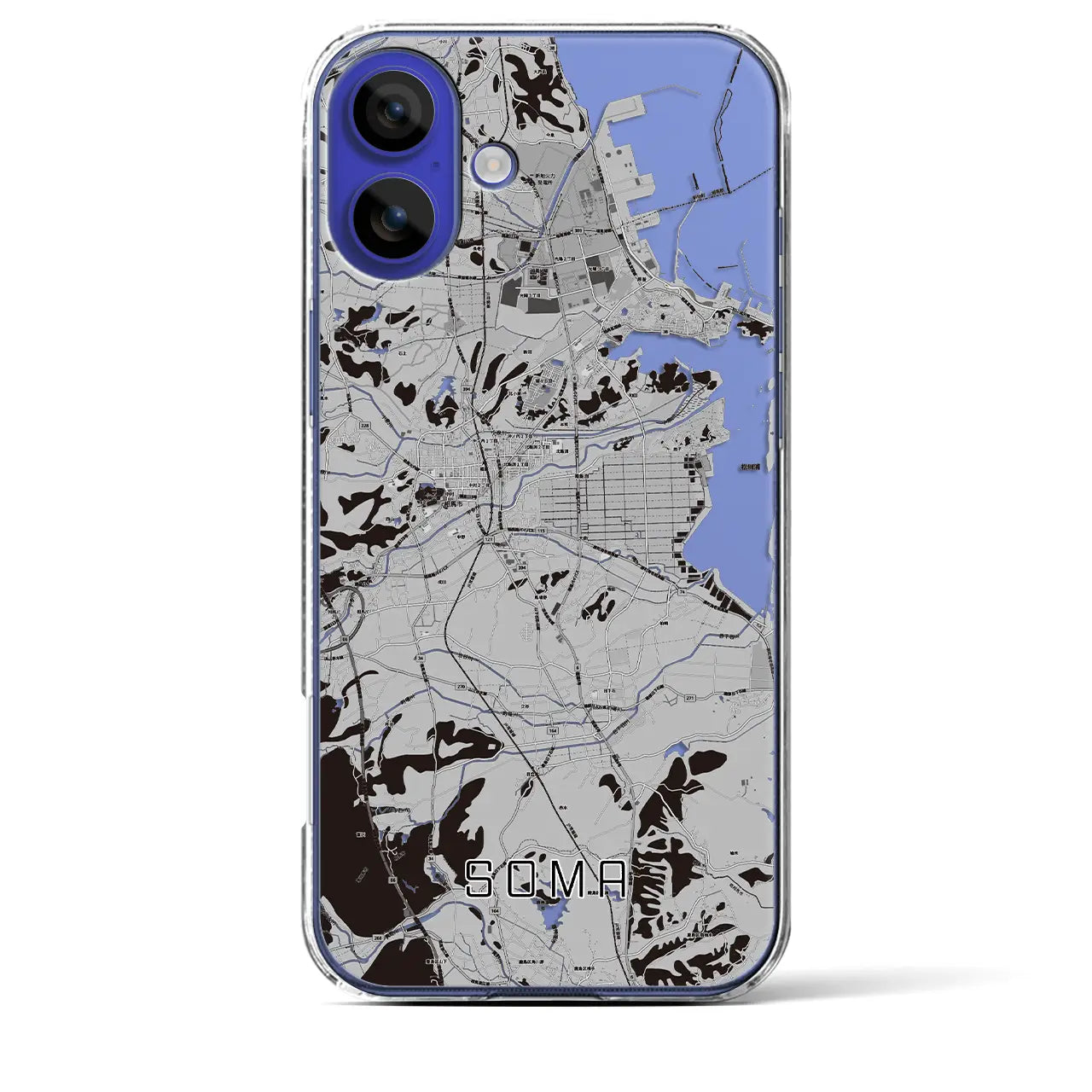 【相馬(福島県)】地図柄iPhoneケース(クリアタイプ)