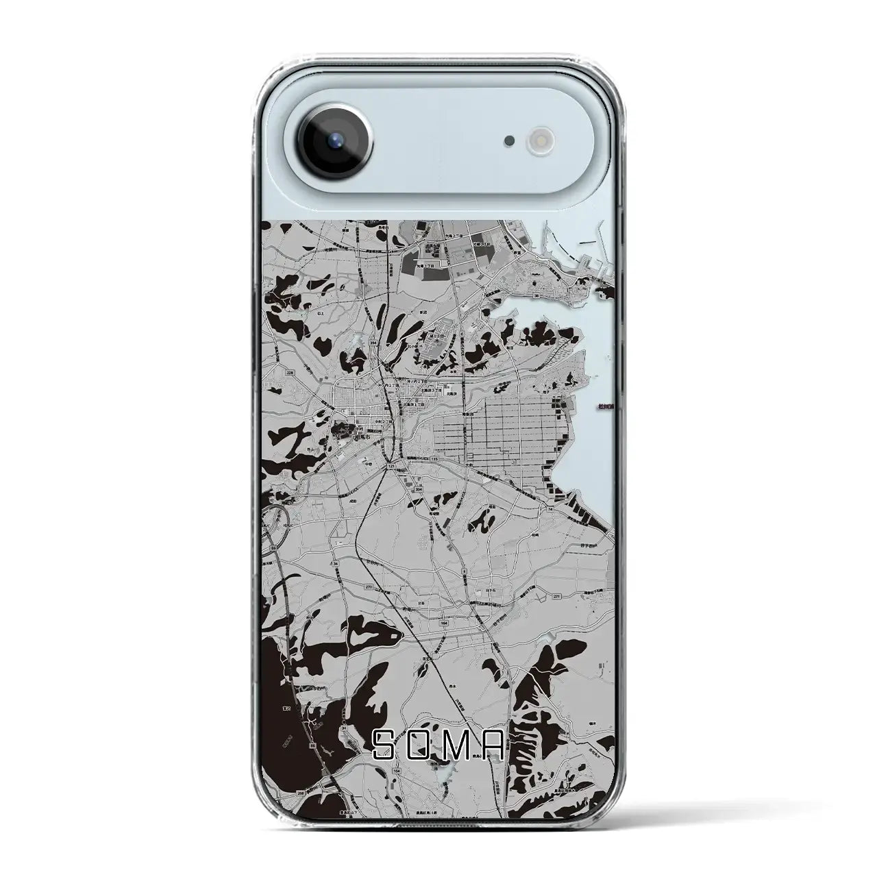 【相馬(福島県)】地図柄iPhoneケース(クリアタイプ)